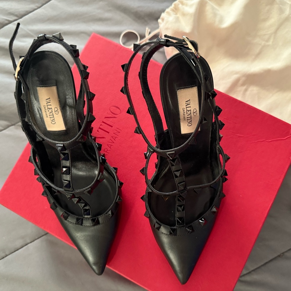 Valentino Black Rockstud Heels
